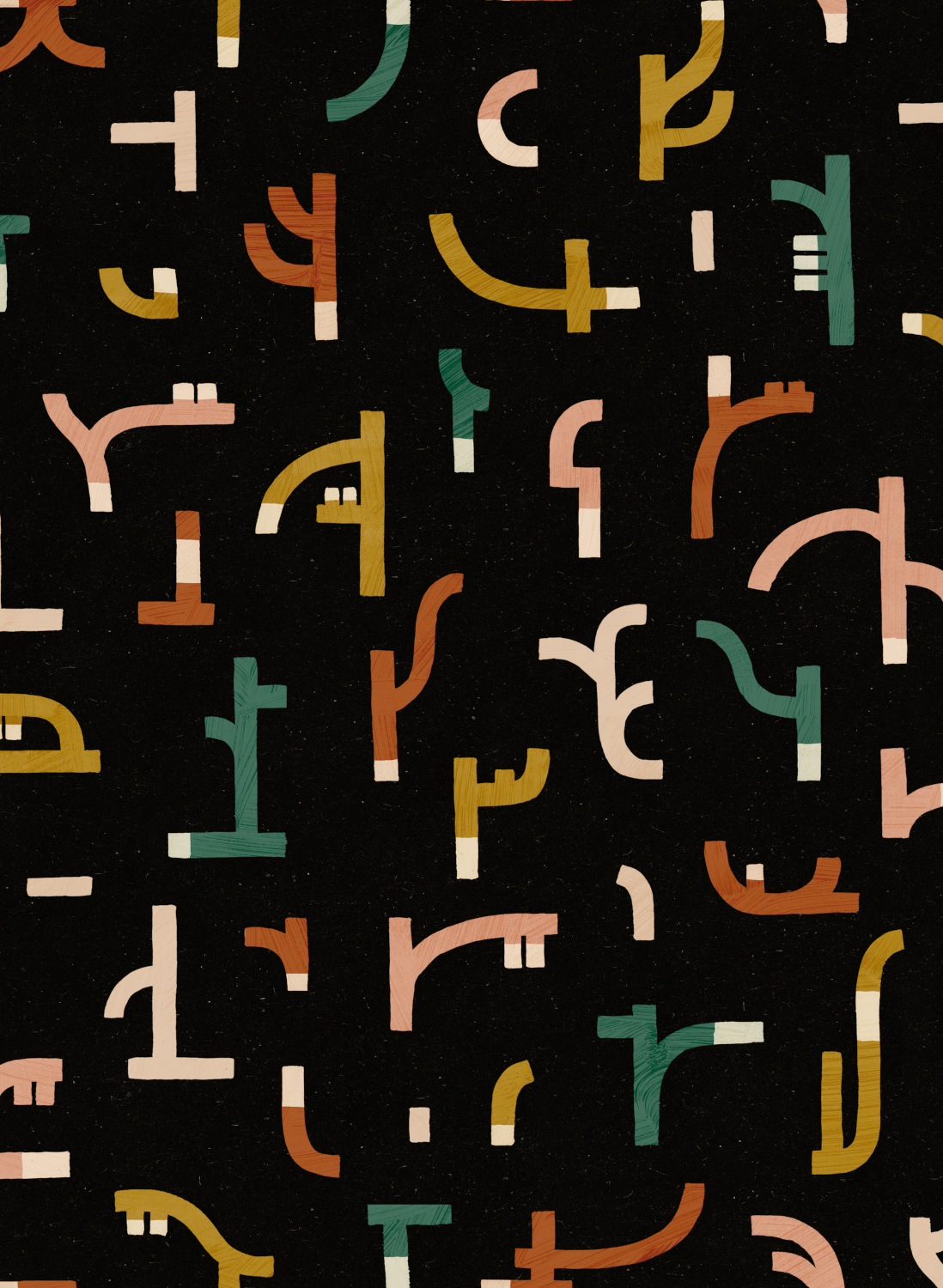 Tapete Tribal Tongue - Black