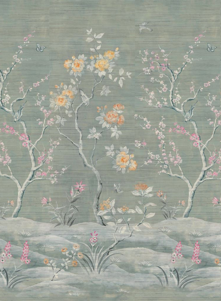 Wandbild Manohari Grasscloth - Blossom