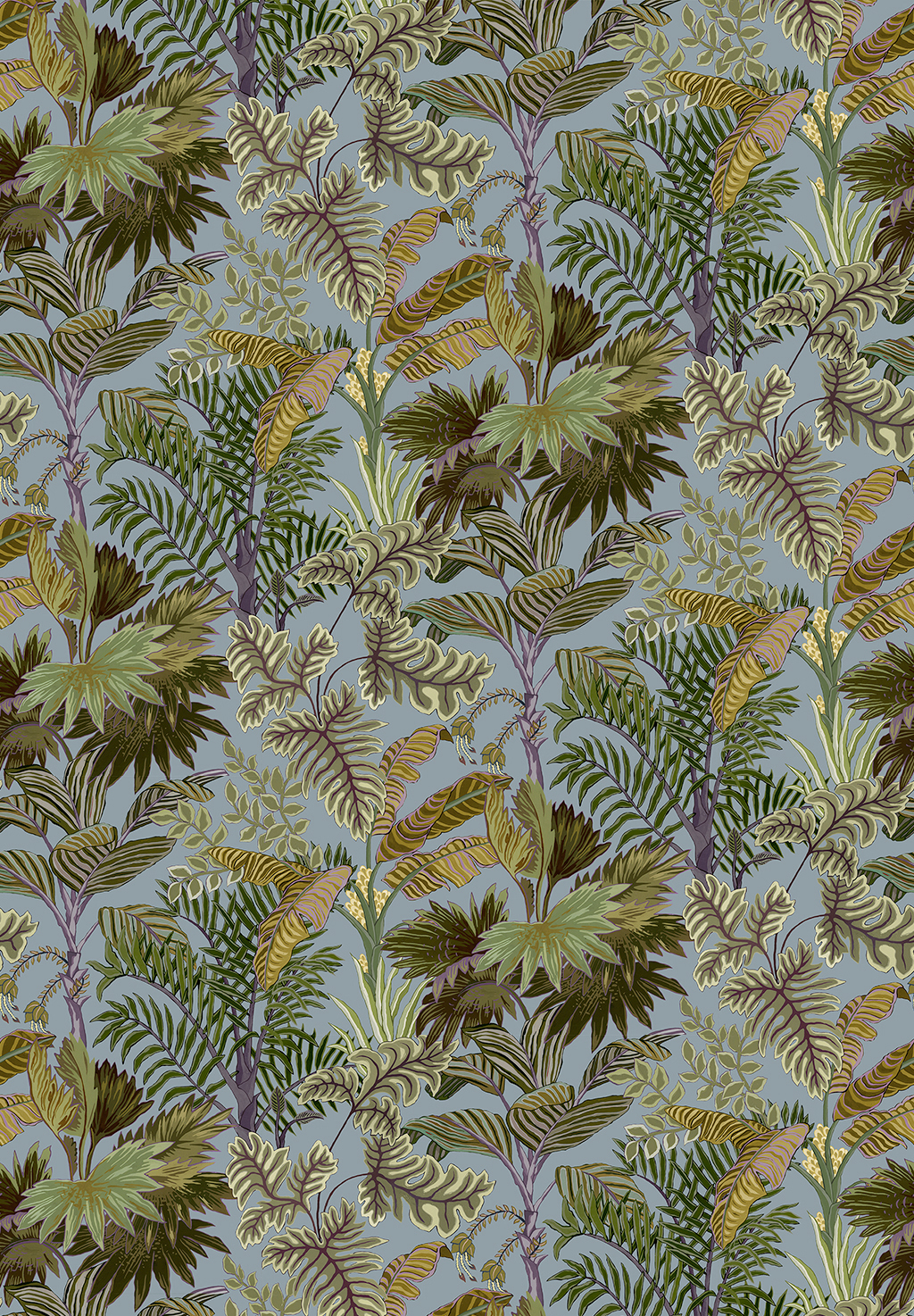 Tapete Palm Grove - Dusk and Verdigris