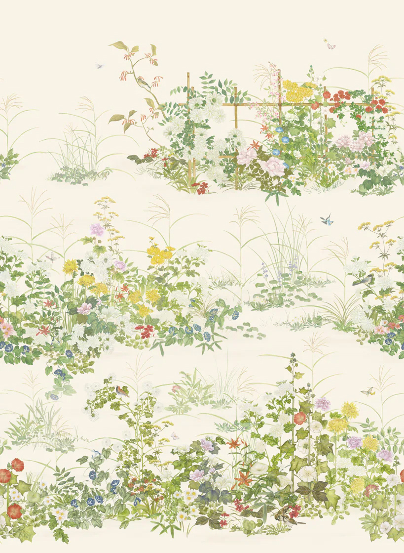 Tapete Scenic Flora - Silk - Natural White