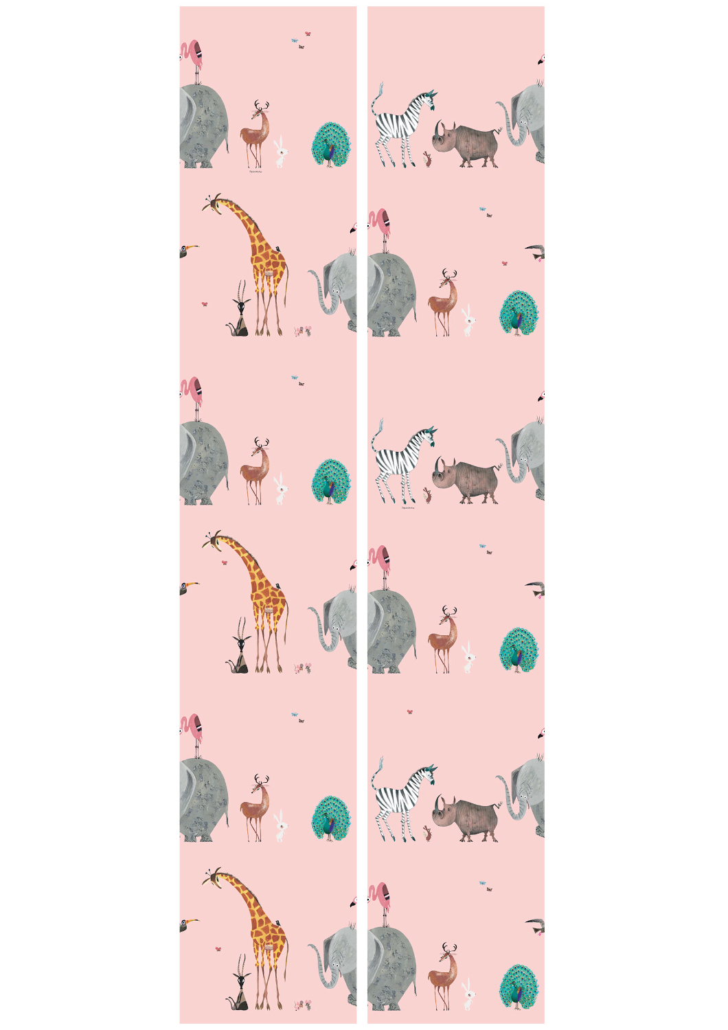 Tapete Animal Mix - Roze