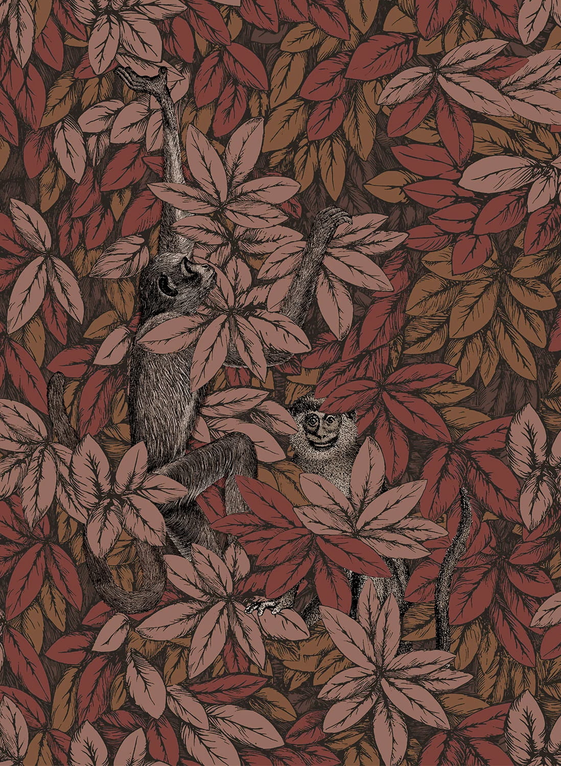 Tapete Foglie e Scimmie - Autumnal Leaves