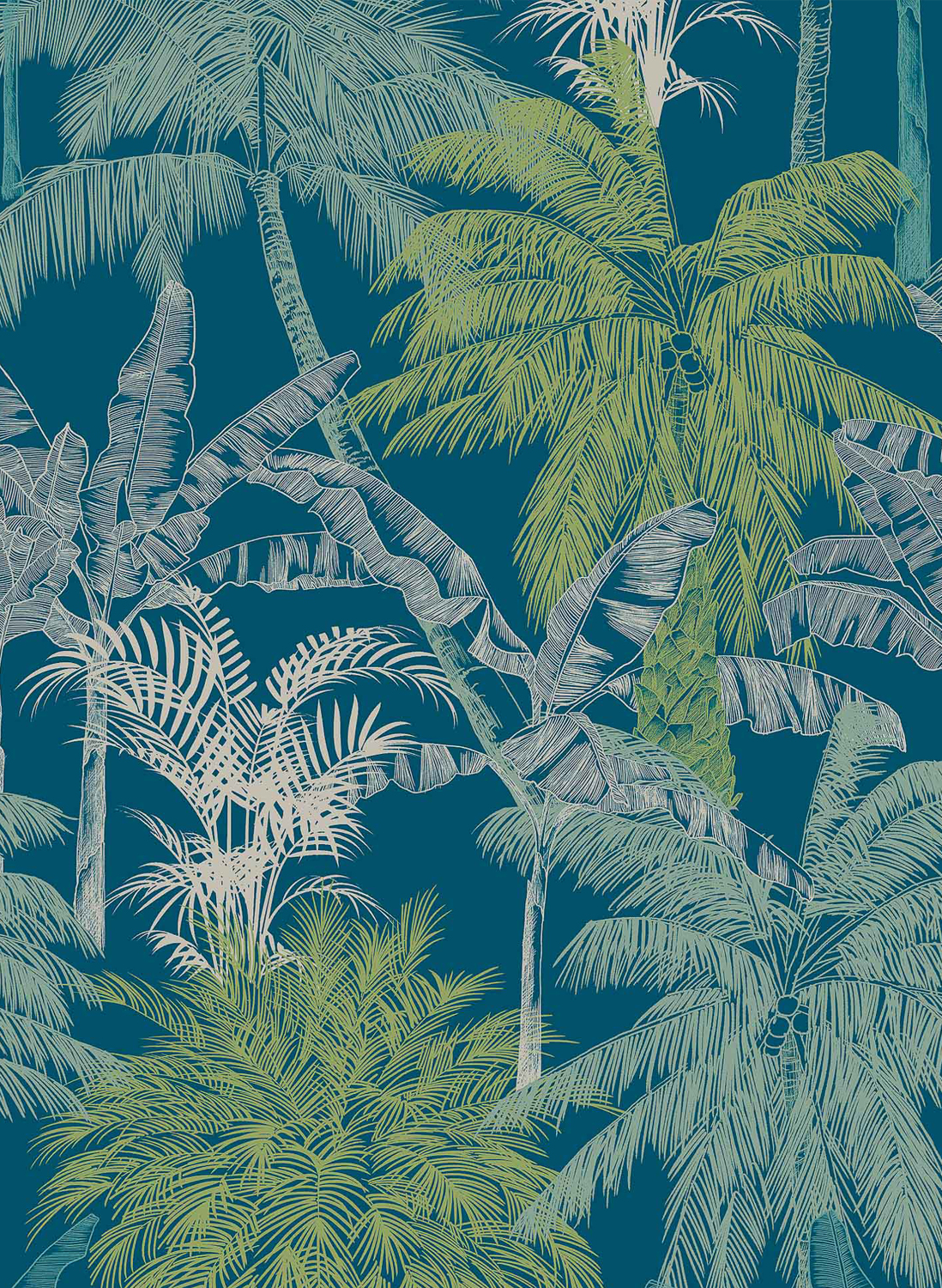 Tapete Palms - Turquesa