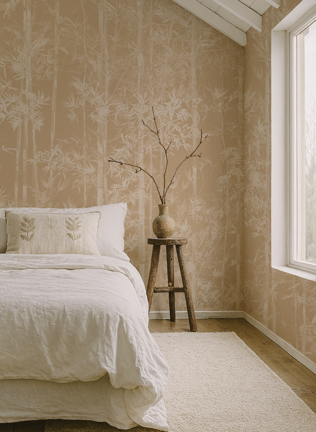 Wandbild Bamboo Beige