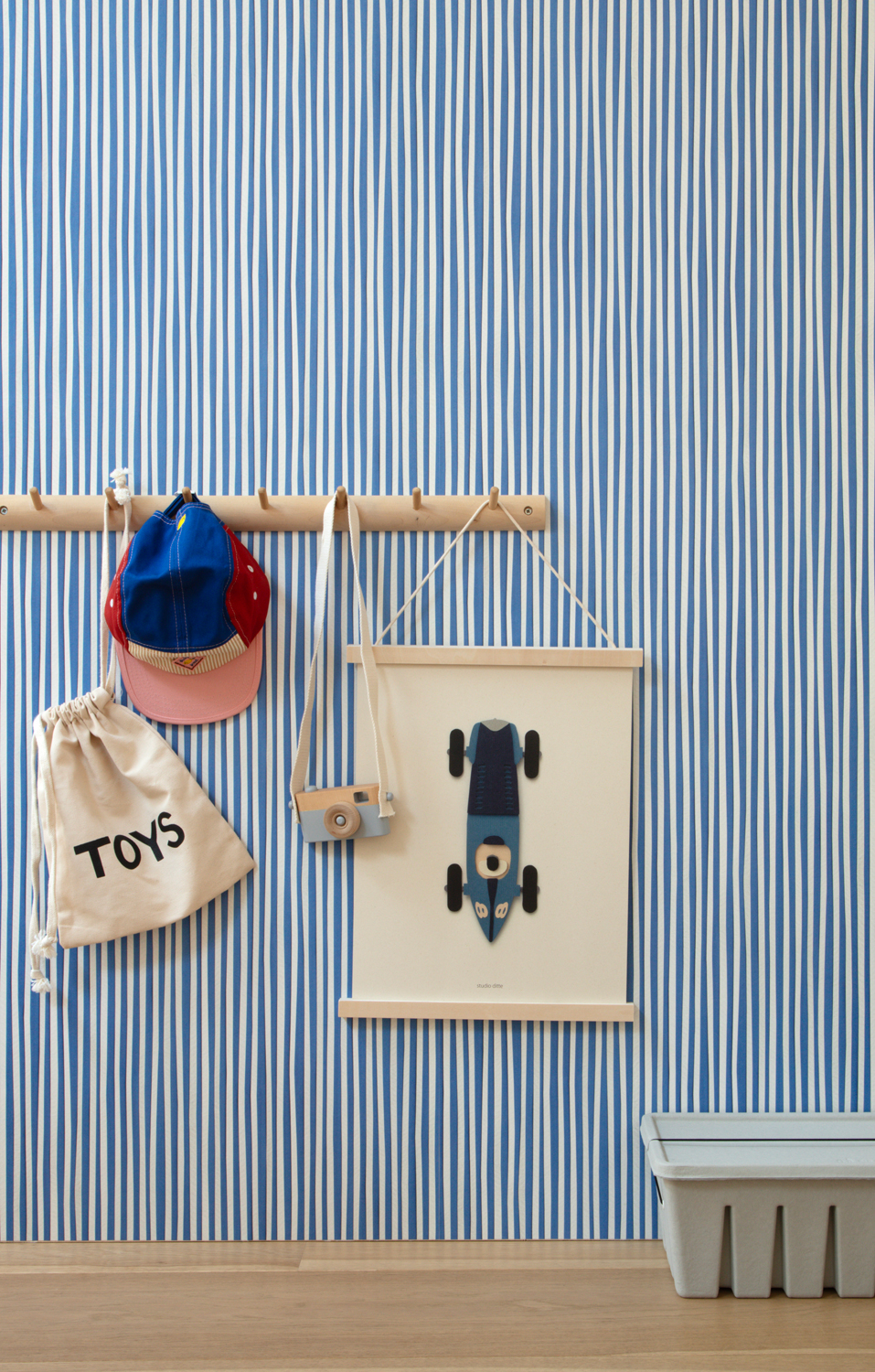 Tapete Stripes / Strepen - Cobalt Blue / Kobaltblauw
