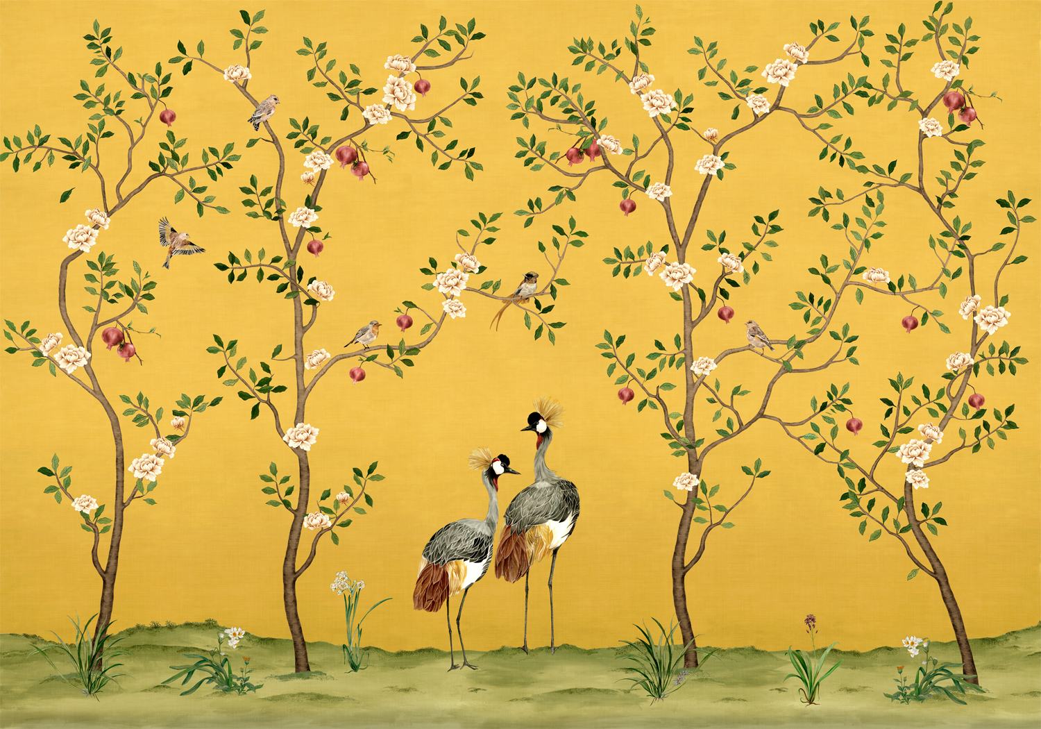 Wandbild Crowned Crane - Amber