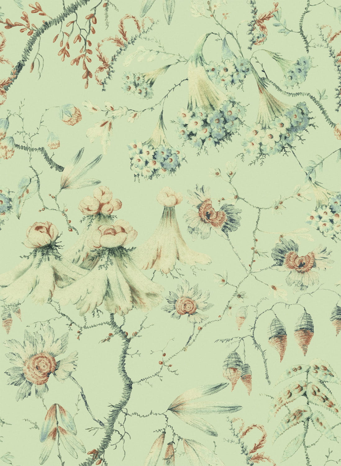 Tapete Grandmas Tapestry - Green/ Taupe/ Red