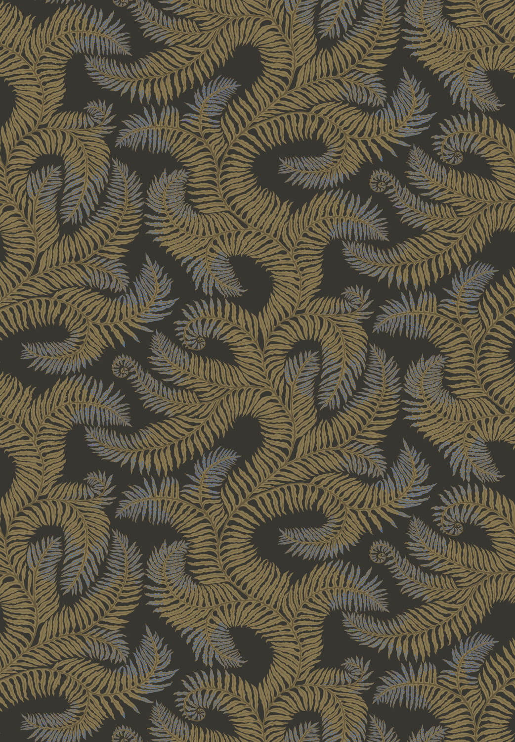 Tapete Bombes Fernery - Olive/ Dark Grey
