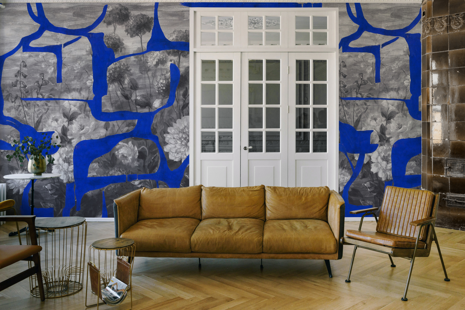 Wandbild Prehistoric Flowers - Blue