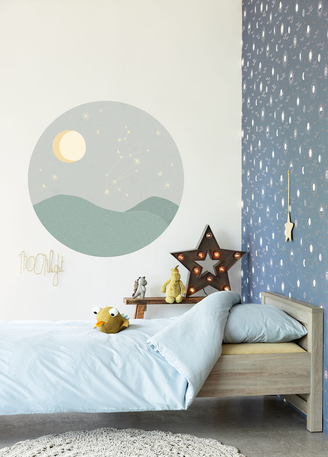 Wandbild Star Sign Circles Blue - Leo