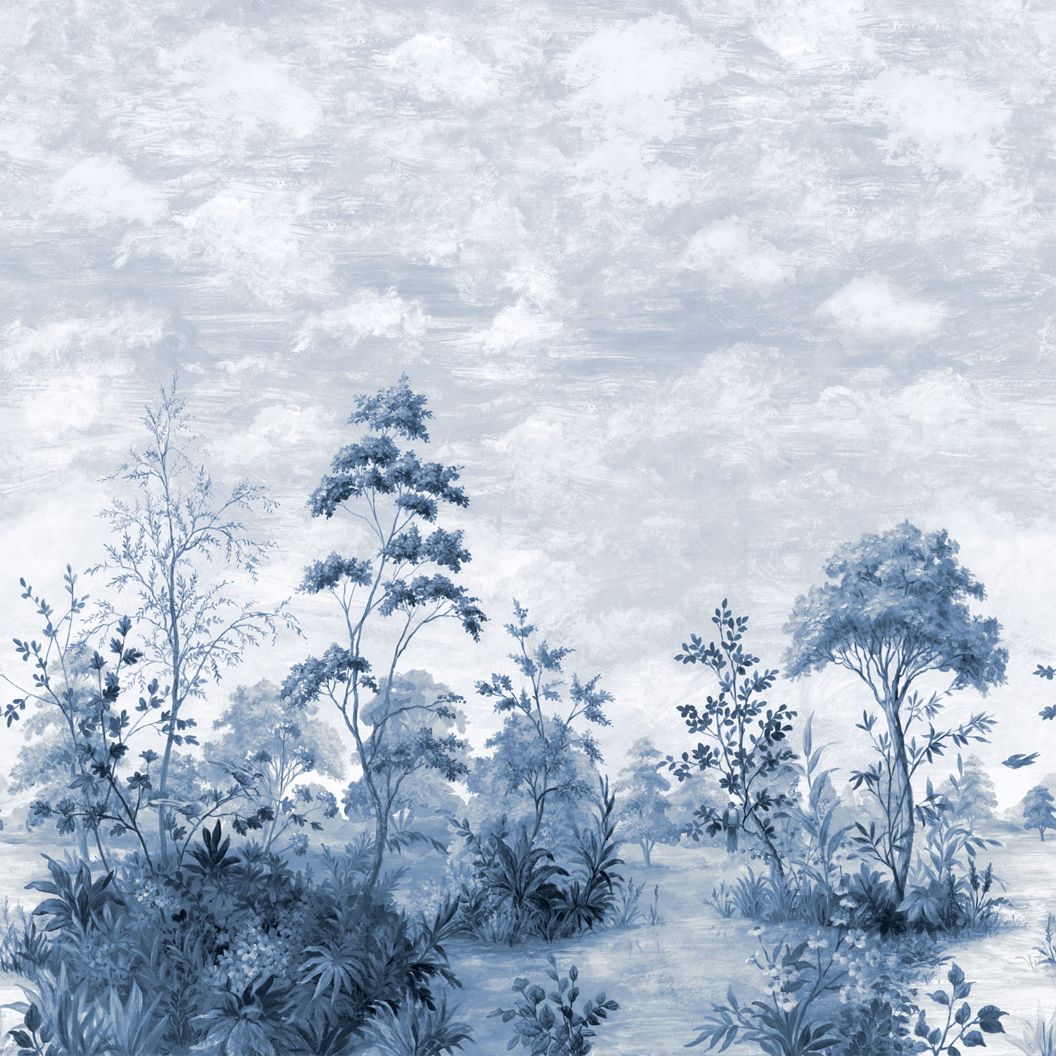 Wandbild Cumbria - Blue and White on Pearl