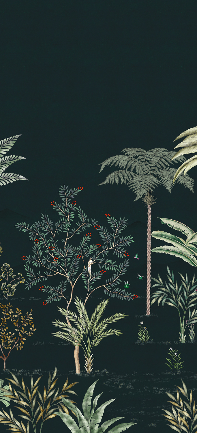 Wandbild Jardin des Oiseaux Nuit - Panel C