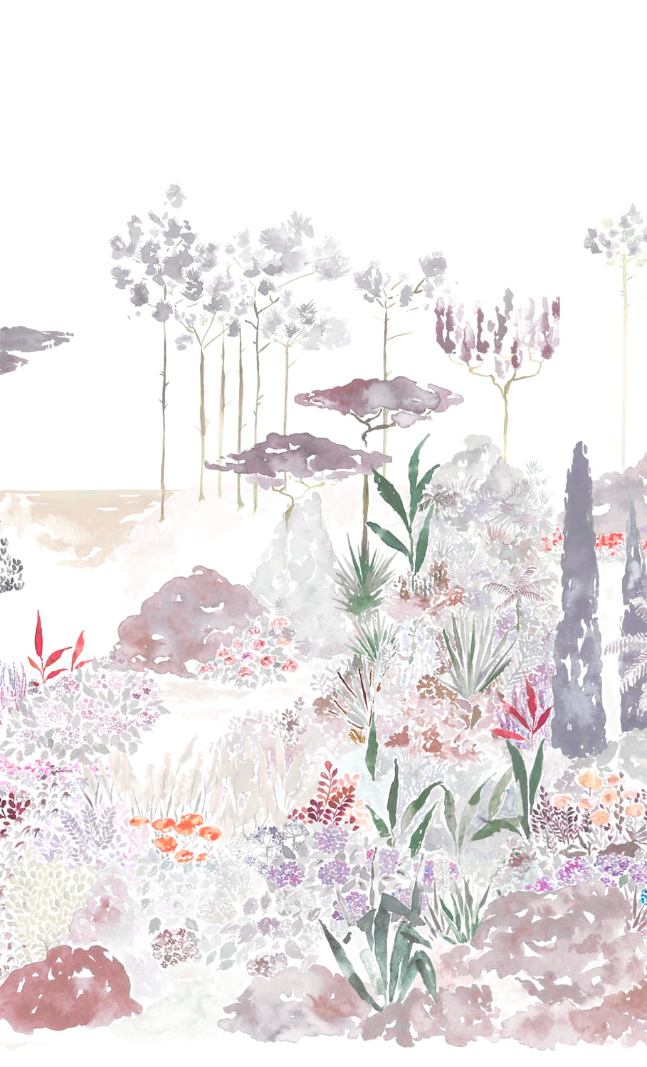Wandbild Jardin de France - Gris Rose Panel B