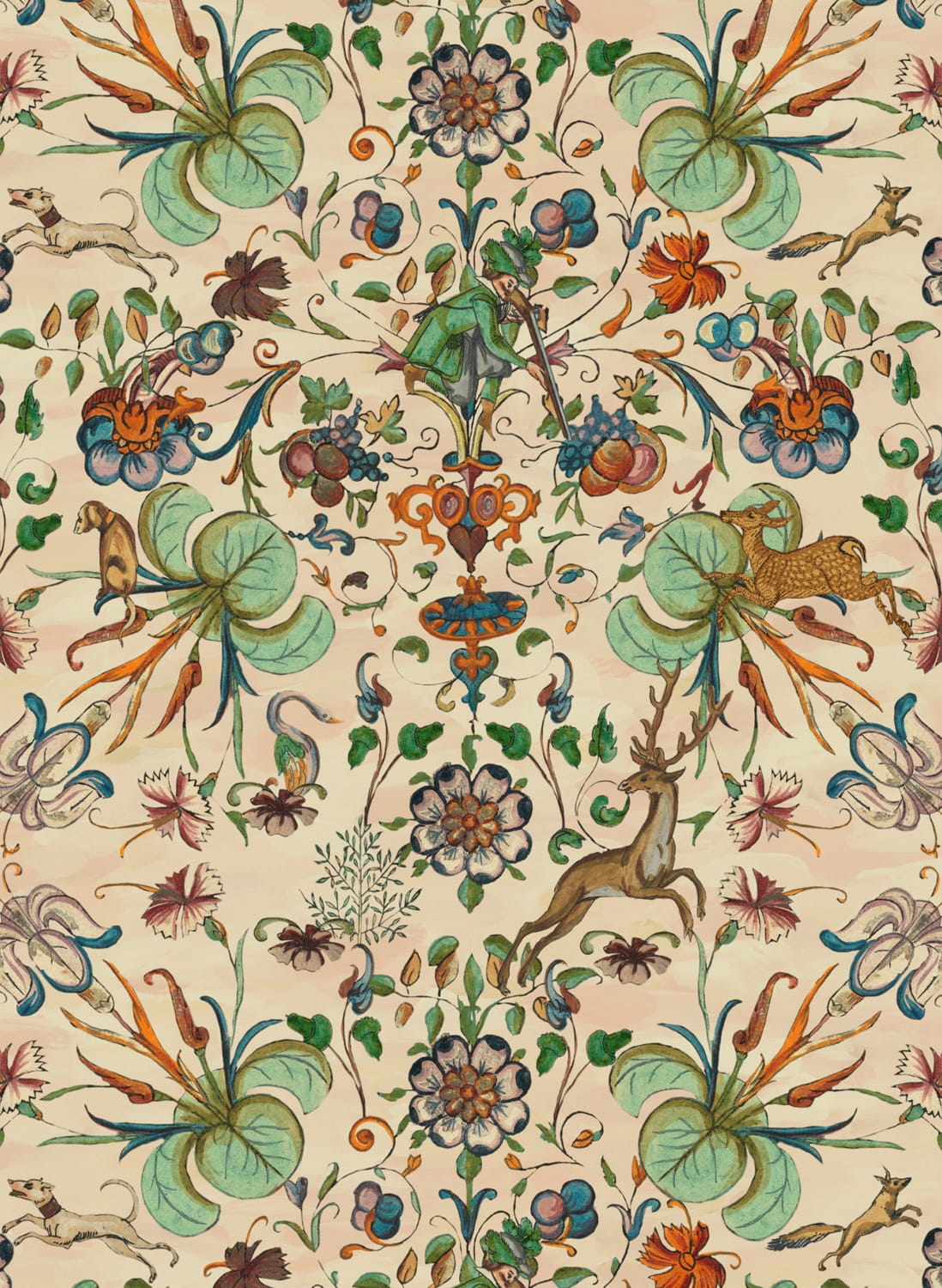 Tapete The Deer Stalker - Taupe/ Green/ Red/ Blue