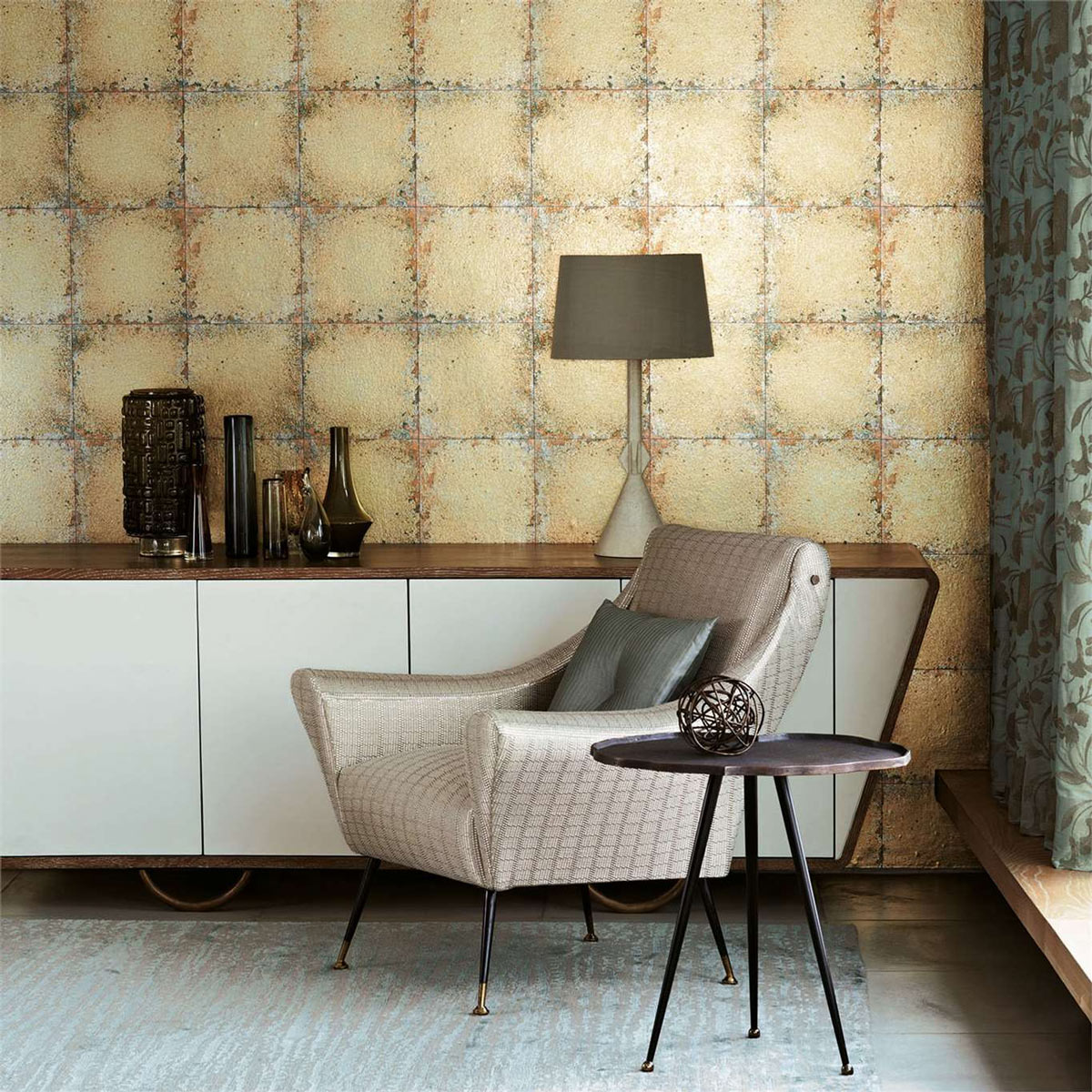 Tapete Lustre Tile - Gold