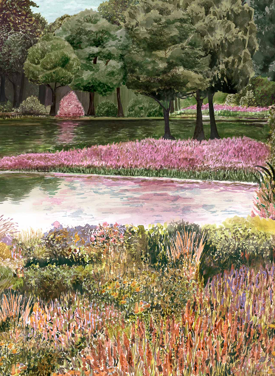 Wandbild Jardin del Espejo - Otono