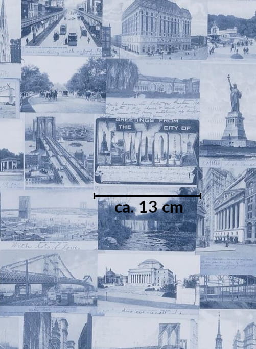 Tapete New York Postcard - Indigo