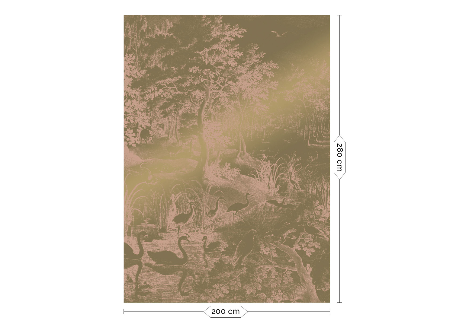 Wandbild Engraved Landscapes Gold 13 - M