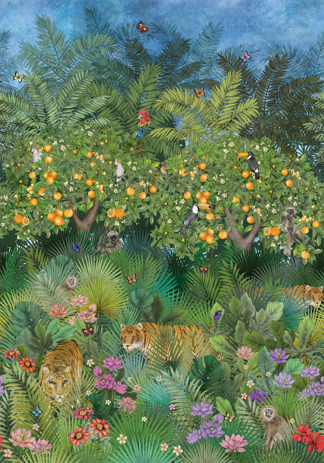 Wandbild Tiger Grove - Multi