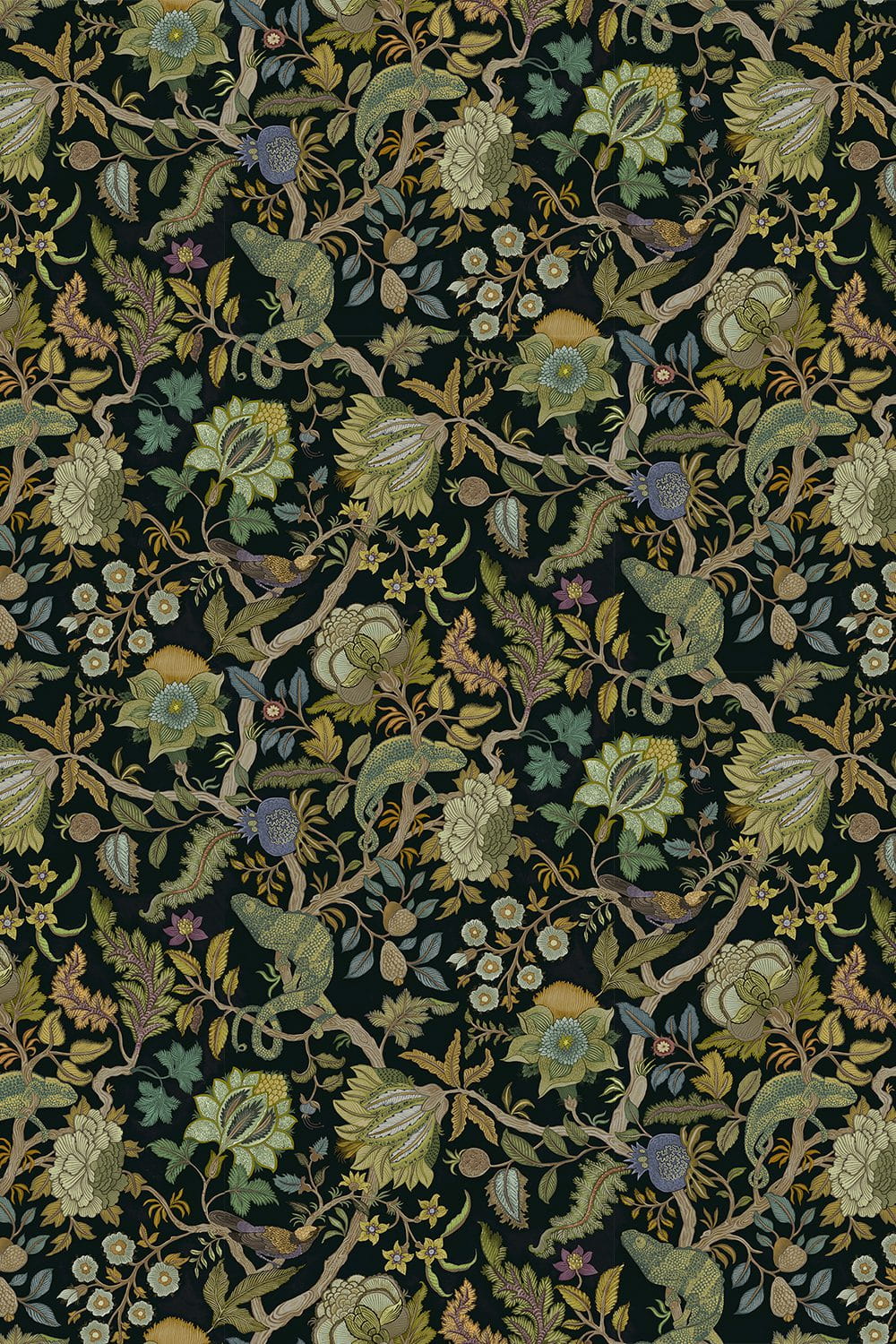 Tapete Chameleon Trail - Black and Green