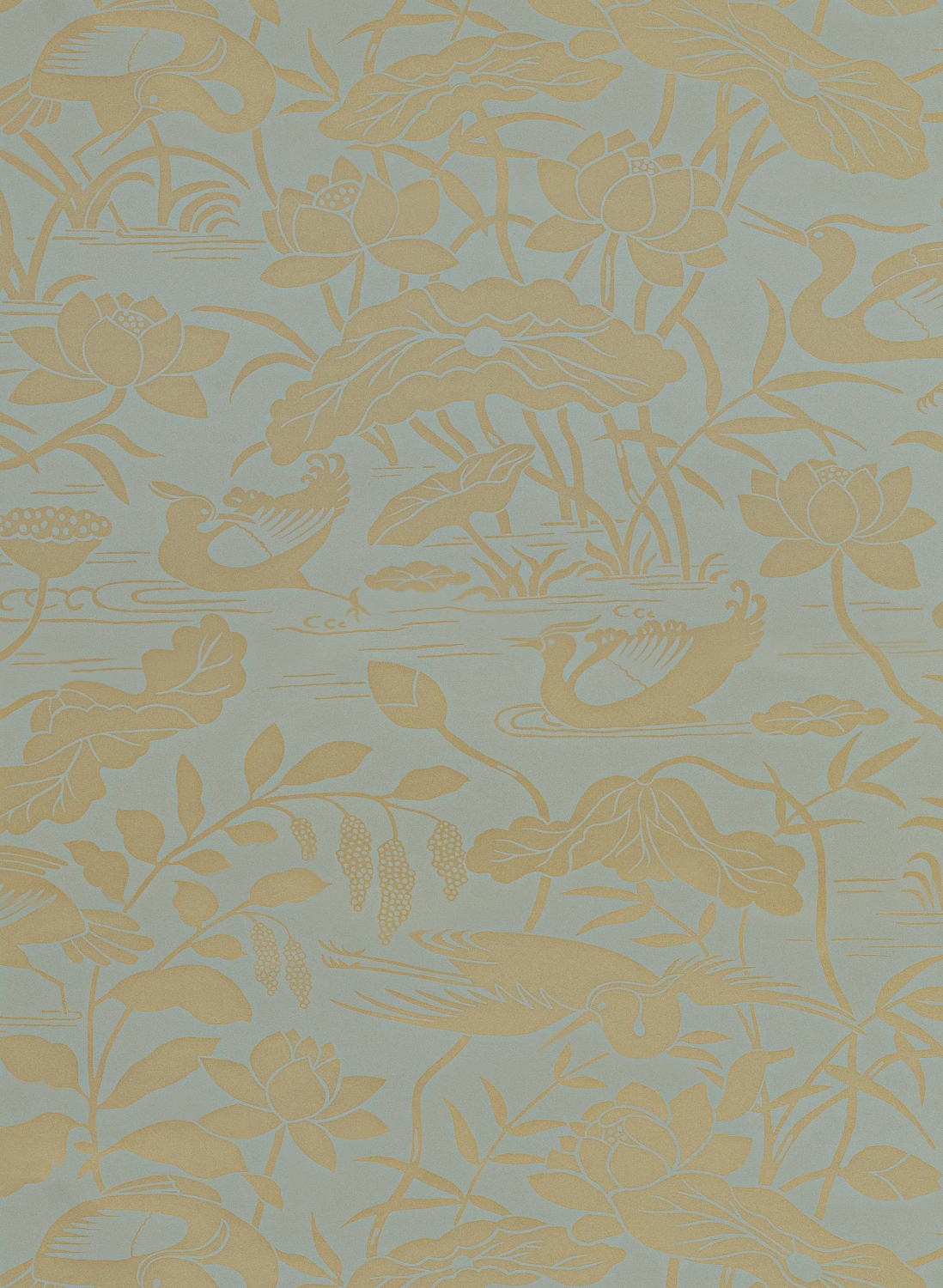 Tapete Heron & Lotus Flower - Eucalyptus