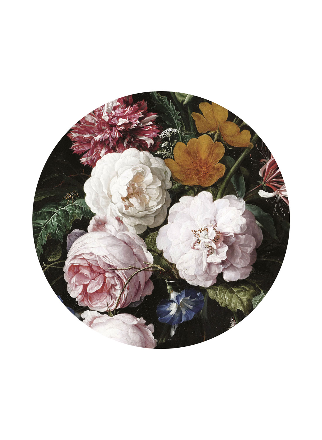Wandbild Golden Age Flowers 1 Circle - M - 1.9m