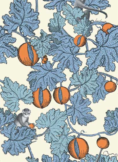 Tapete Frutto Proibito - Cerulean/ Orange