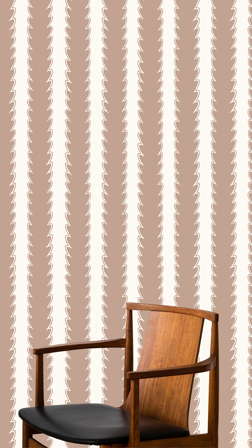 Tapete Scallop Stripe - Ham Pink/ Hilles White