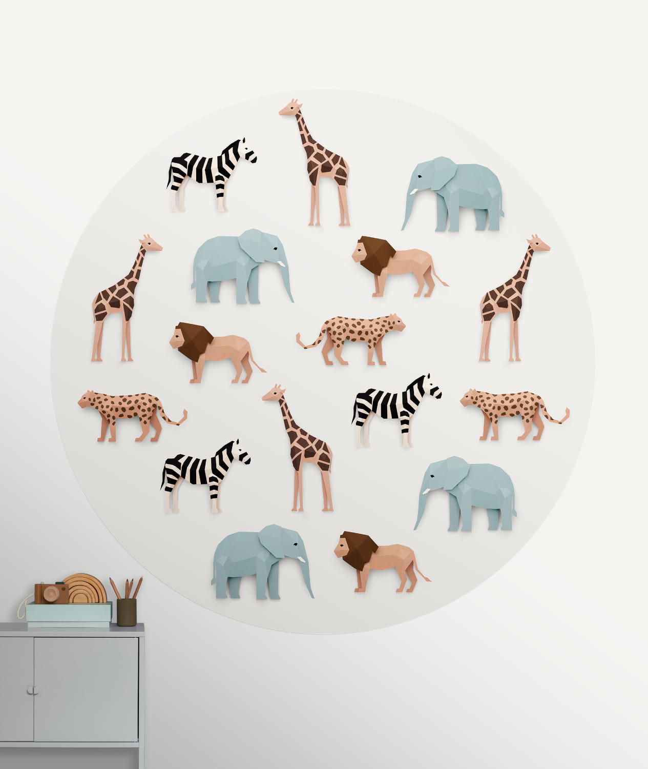 Wandbild Safari Circle/ Safari Cirkel - Original - 1,90 m