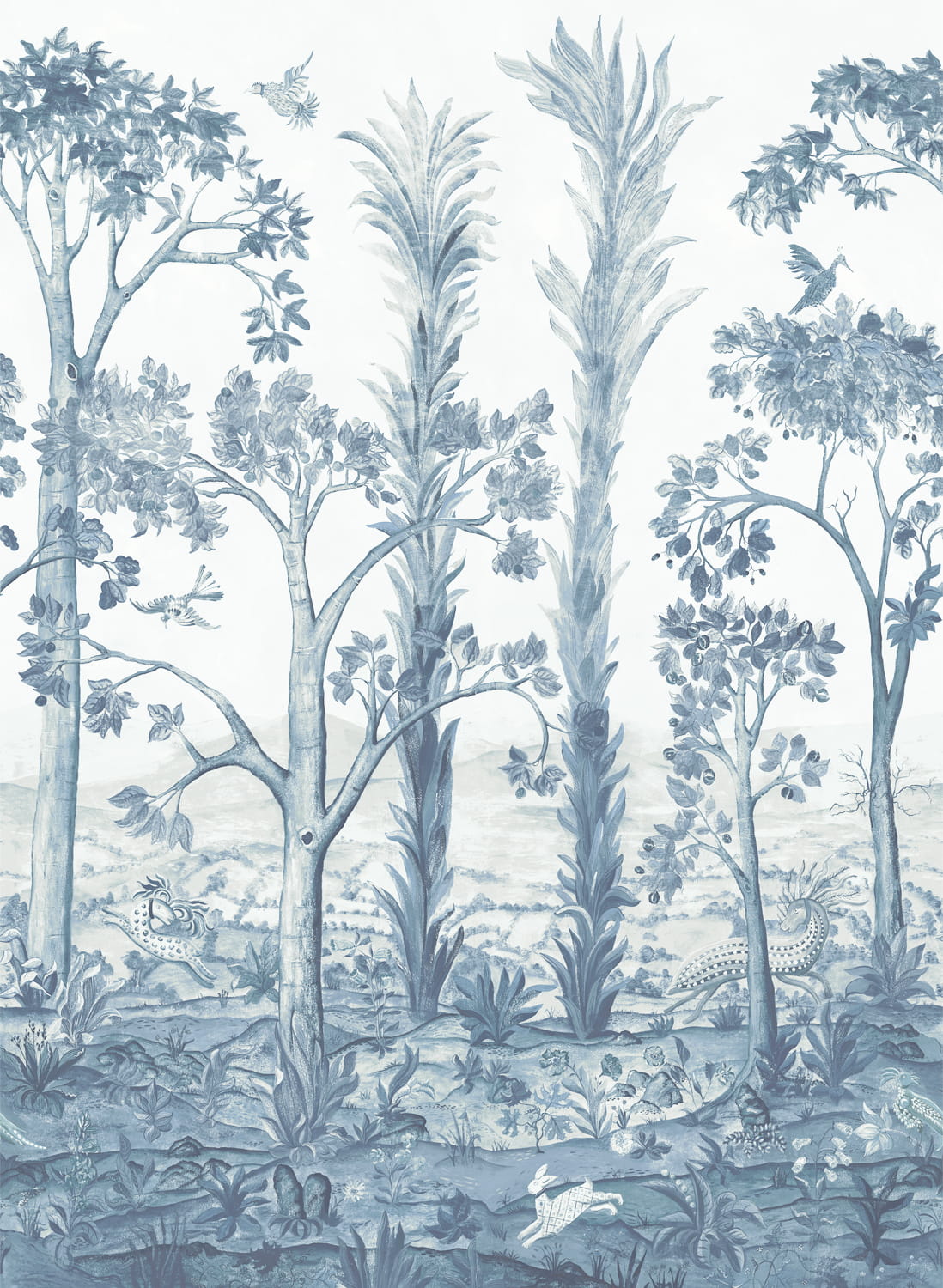 Wandbild Tall Trees - Delft Blue