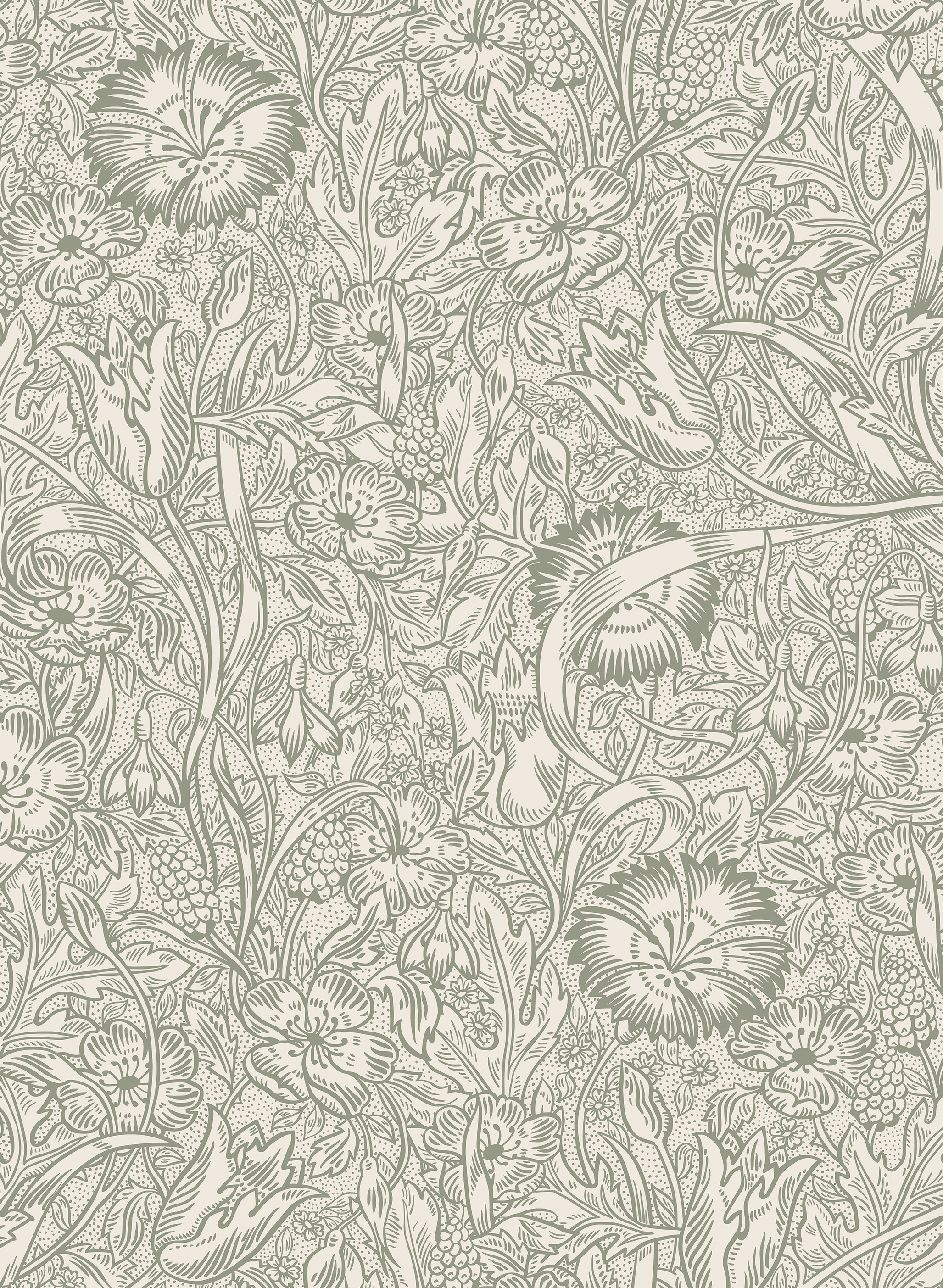 Papier peint Caroline - Moss-Green