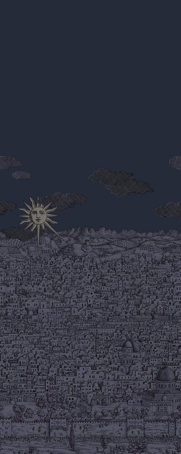 Tapete Vista Mediterranea - Midnight with Gilver Sun