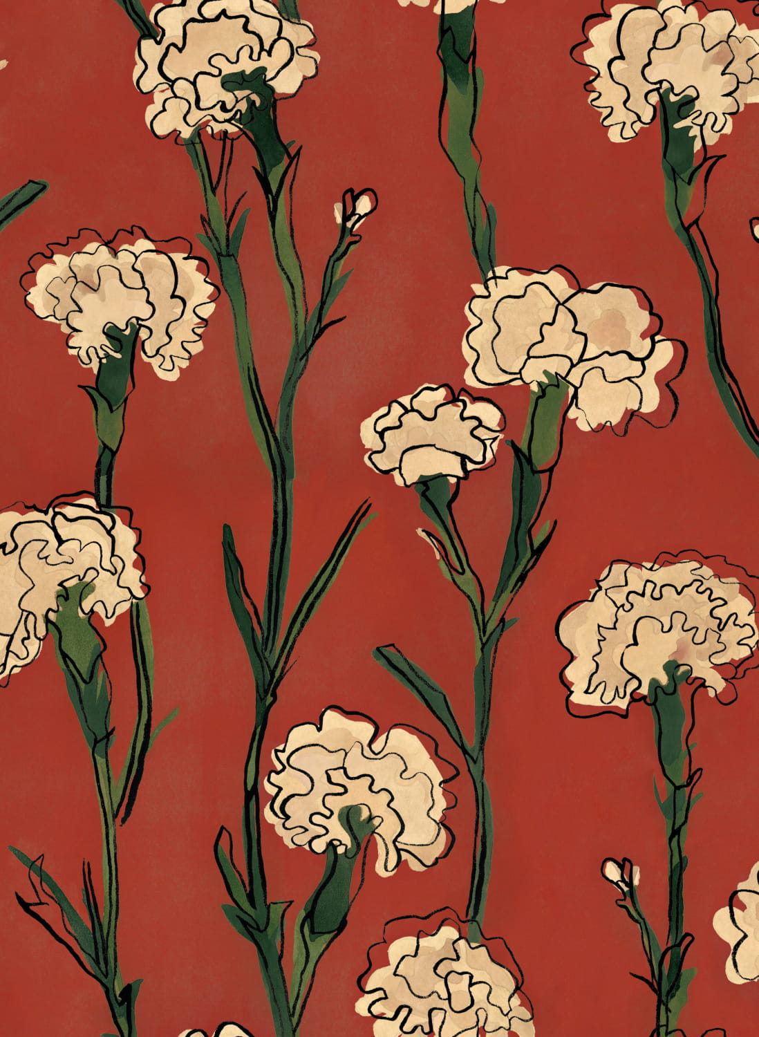 Tapete Clavelitos - Red