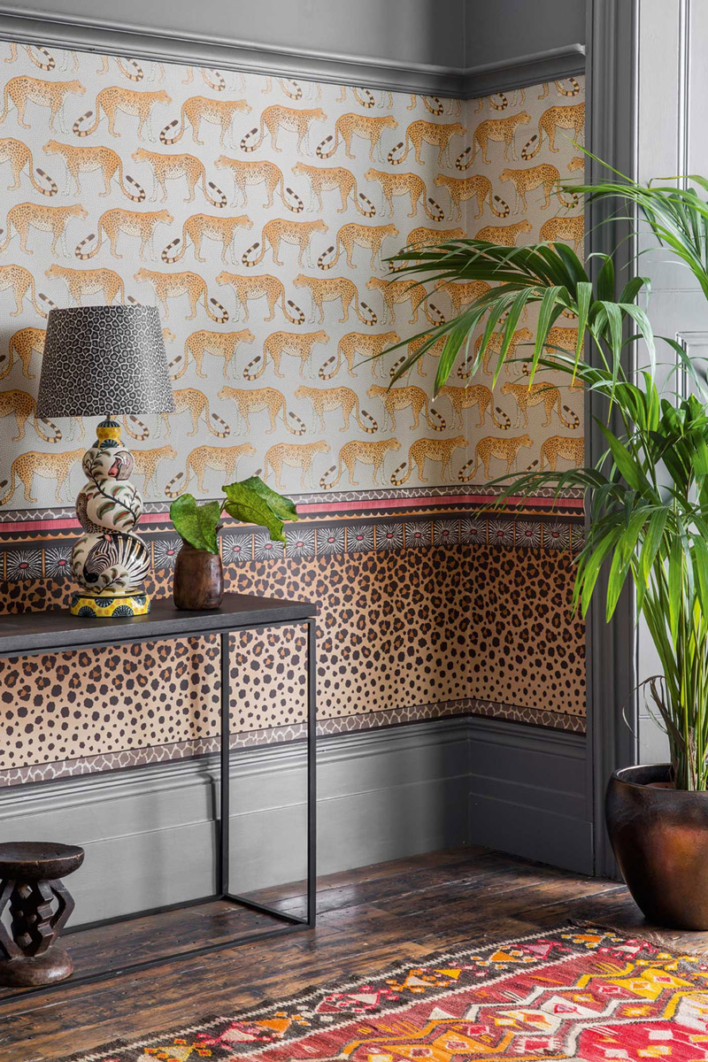 Tapete Leopard Walk - Stone/ Orange
