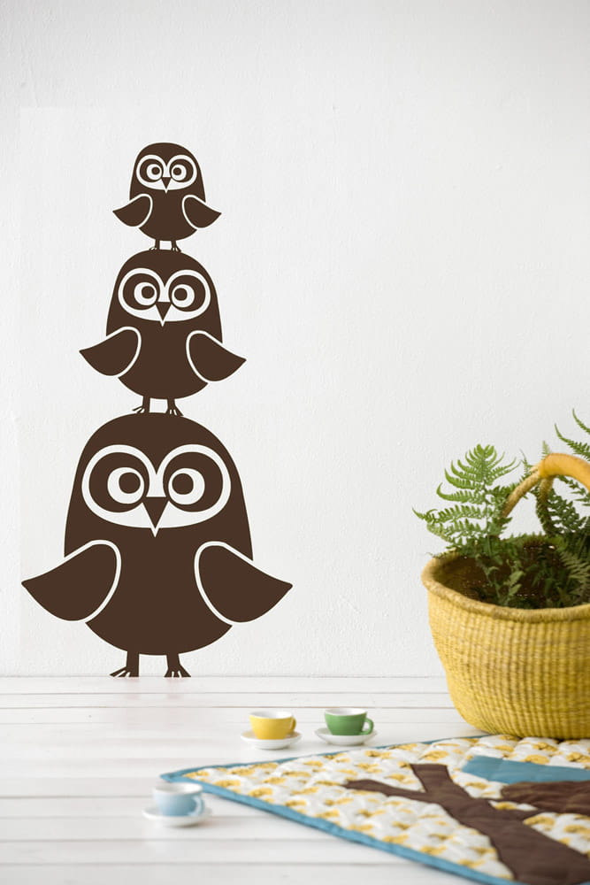 Wandsticker three owls