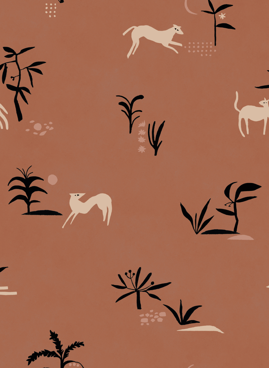 Tapete Prehistoric Creatures - Red