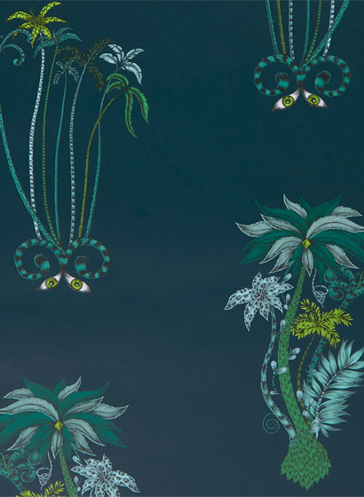 Tapete Jungle Palms - Navy