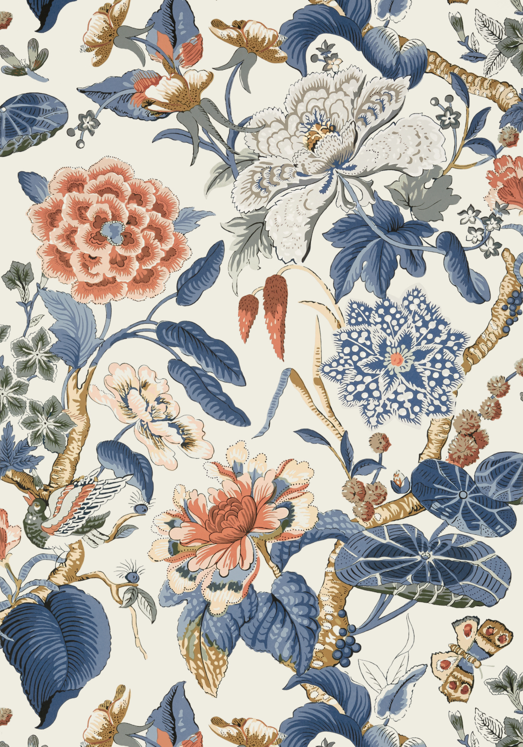 Tapete Hill Garden - Brick and Navy