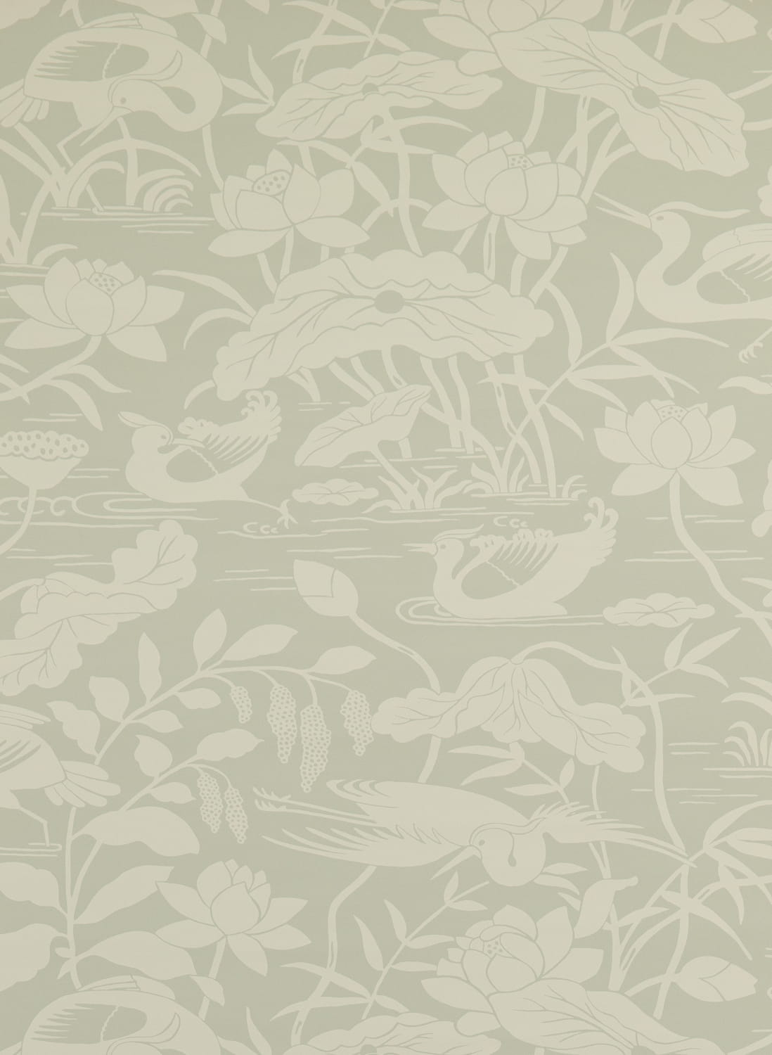 Tapete Heron & Lotus Flower - Aqua