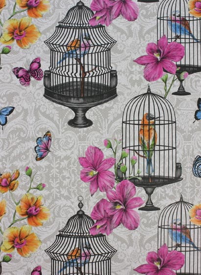 Tapete Orangery - Ivory/ Pink/ Orange/ Cobalt