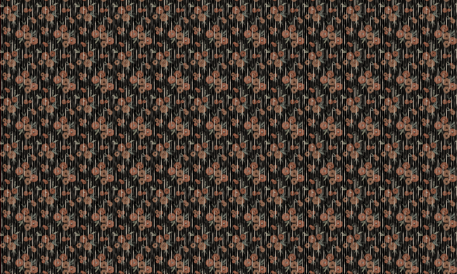 Tapete Broken Poppies - Black
