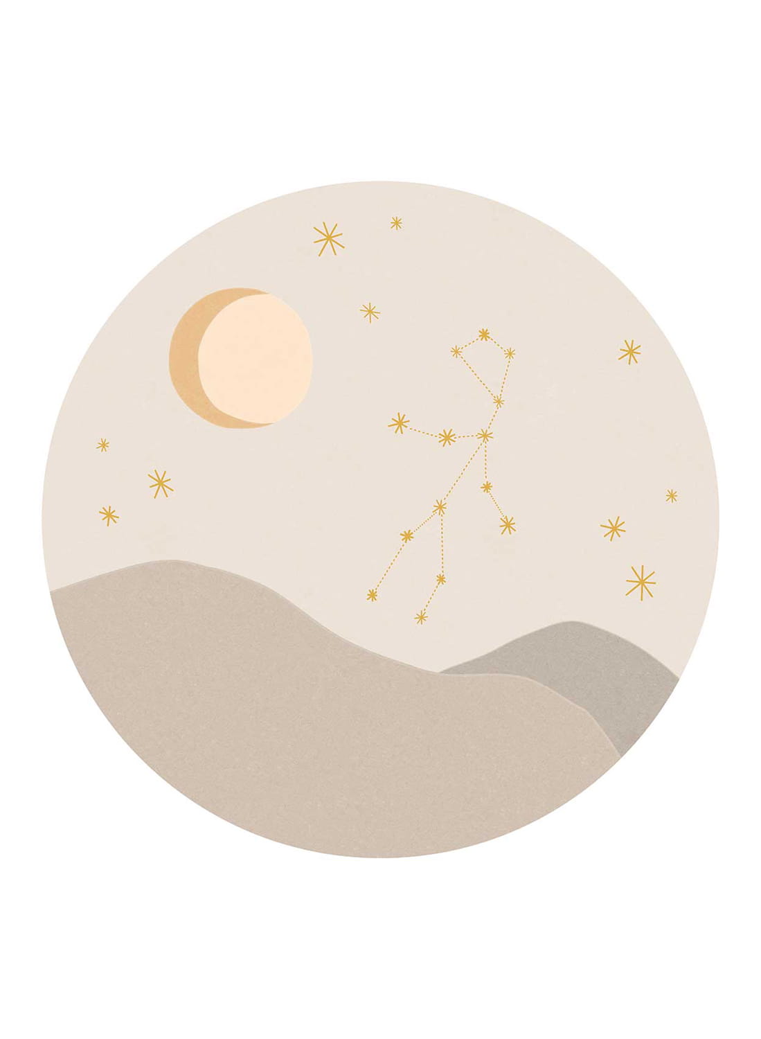 Wandbild Star Sign Circles Beige - Virgo
