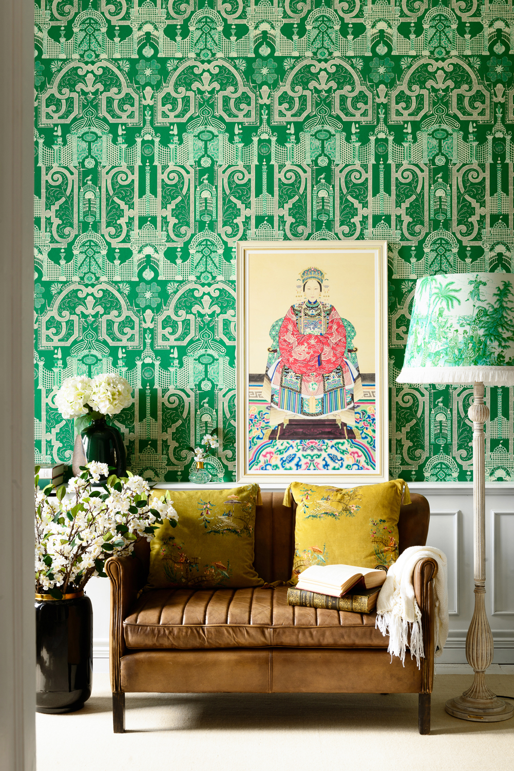 Tapete Emperors Labyrinth - Green/ Taupe