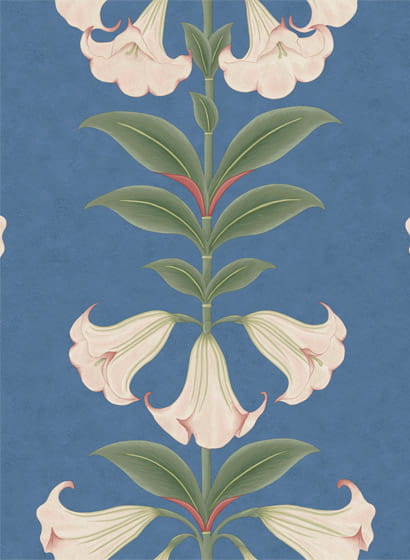 Tapete Angels Trumpet - Ballet Slipper/ Sage on Cerulean Sky