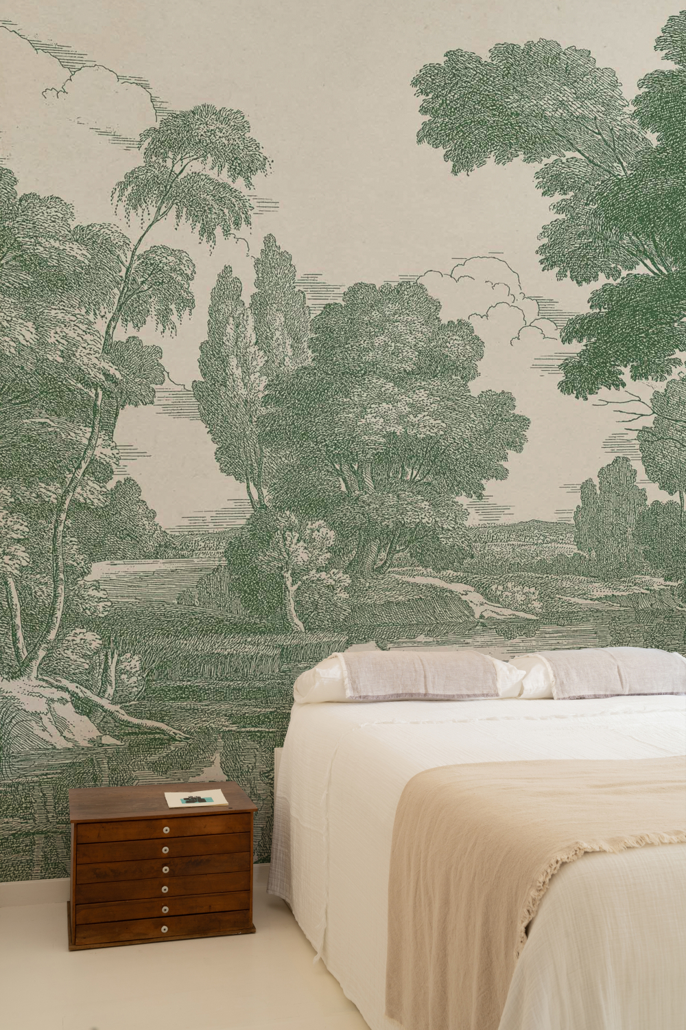 Wandbild Engraving - green