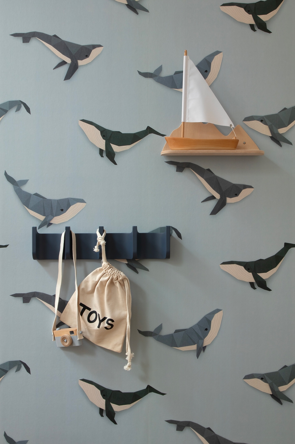 Tapete Whale / Walvis - Light Blue / Lichtblauw