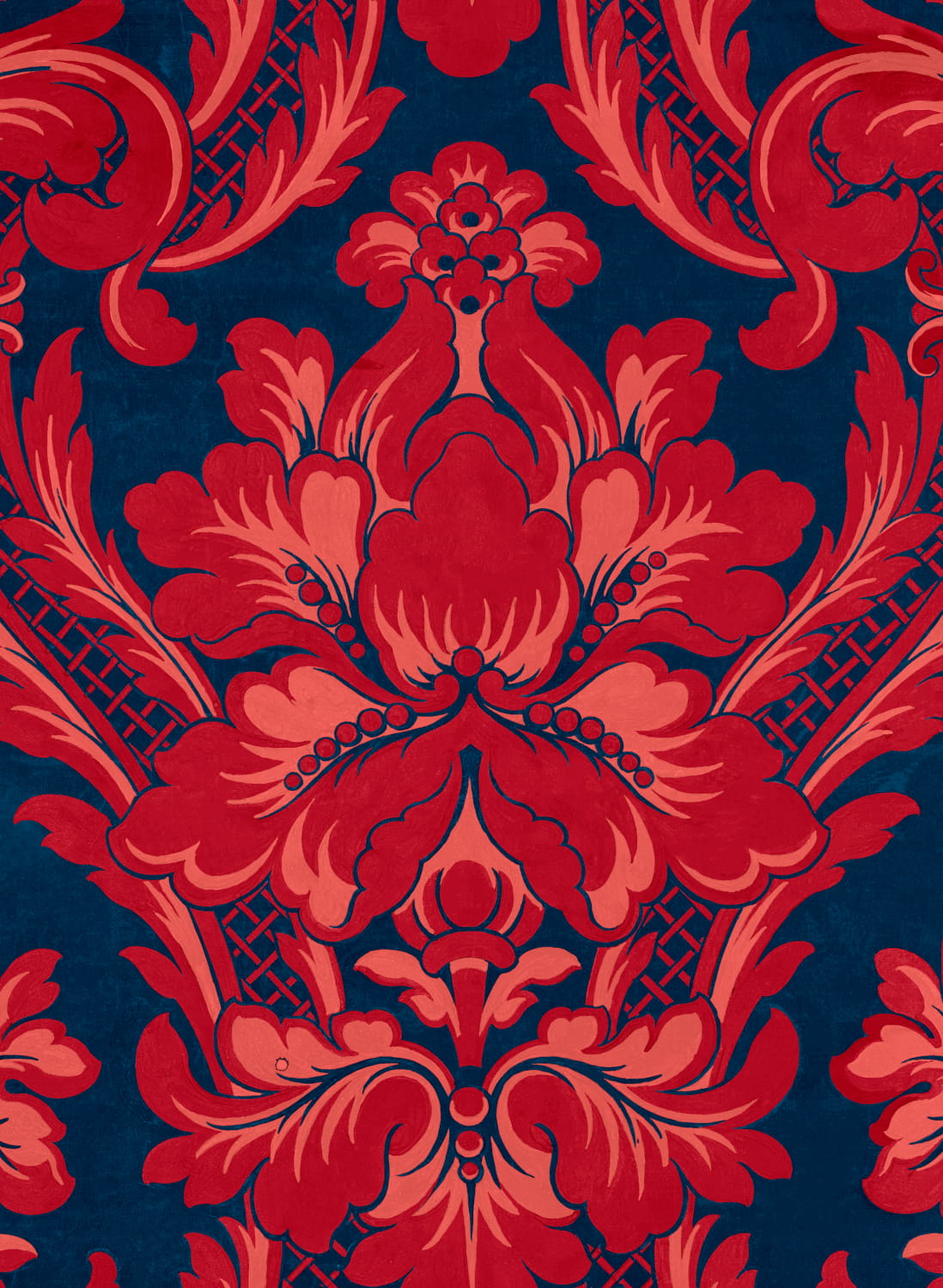 Tapete Venetian Damask - Vermilion