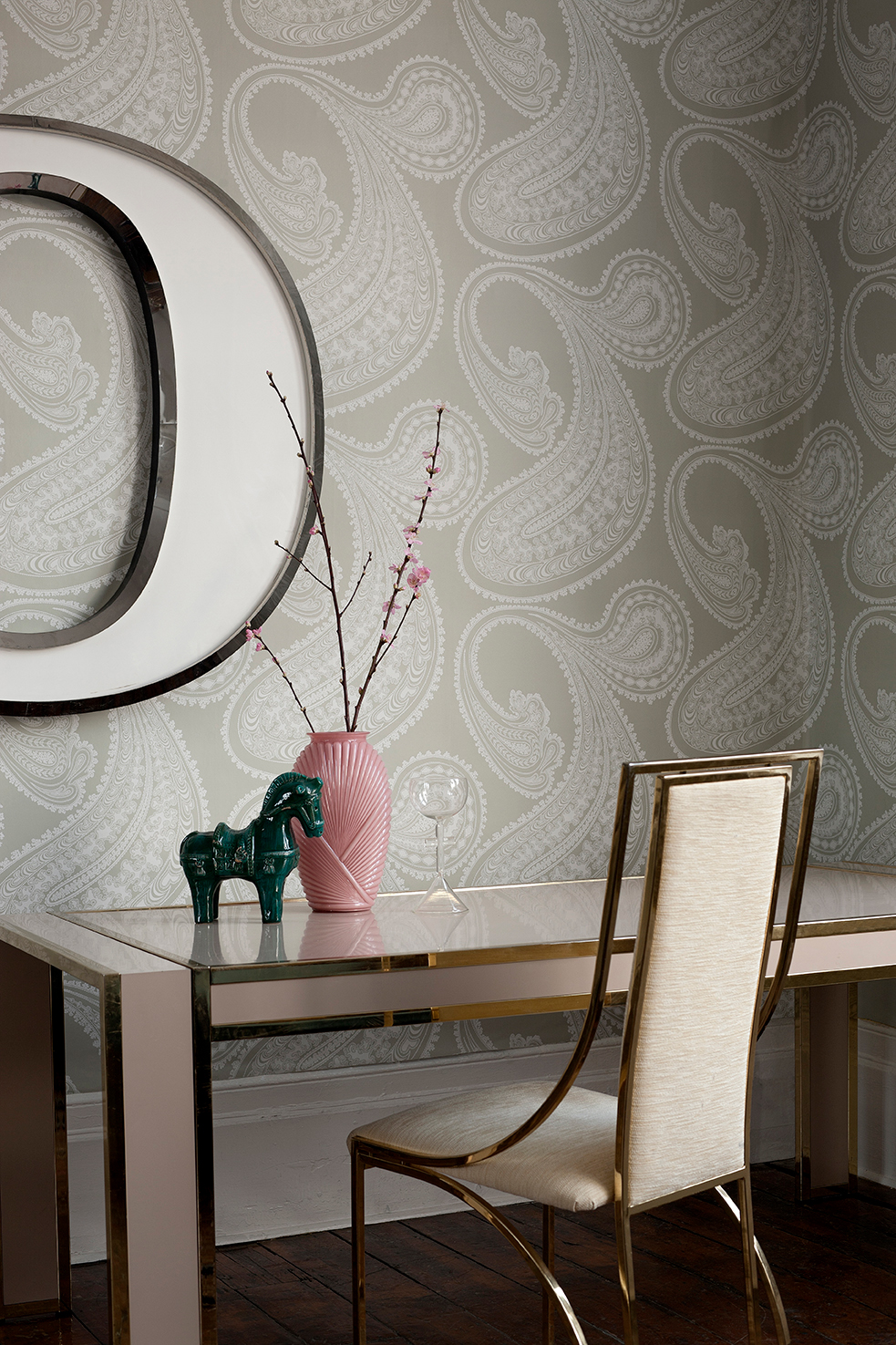 Tapete Rajapur - White on Linen