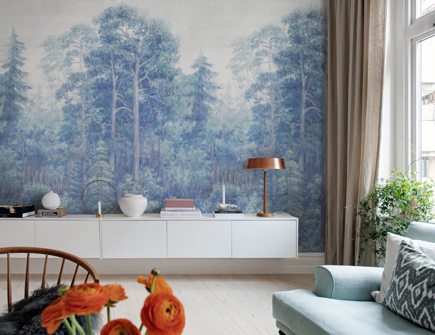 Wandbild Green Wood - Mist