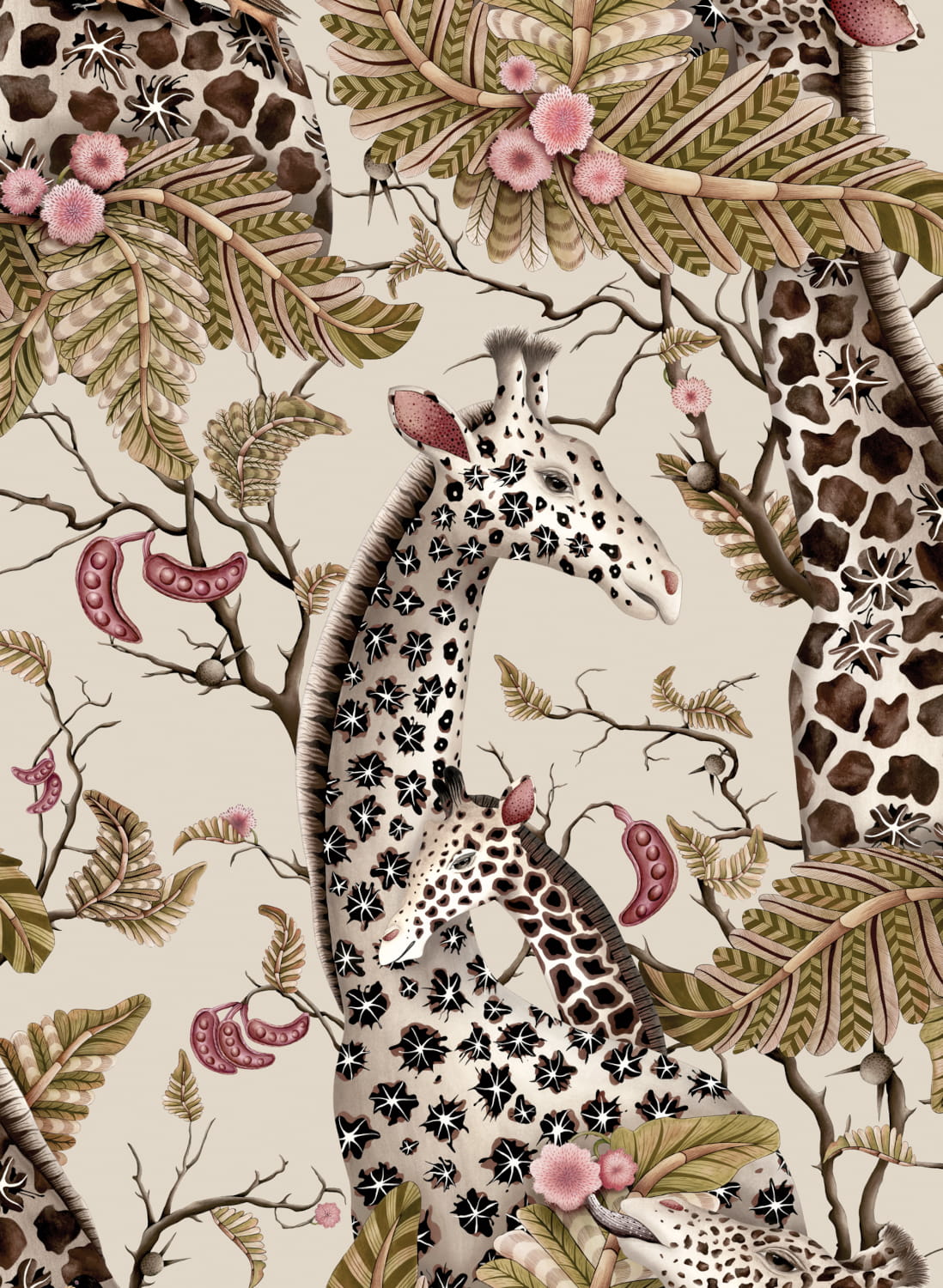 Tapete Royal Giraffe - Stone & Mulberry